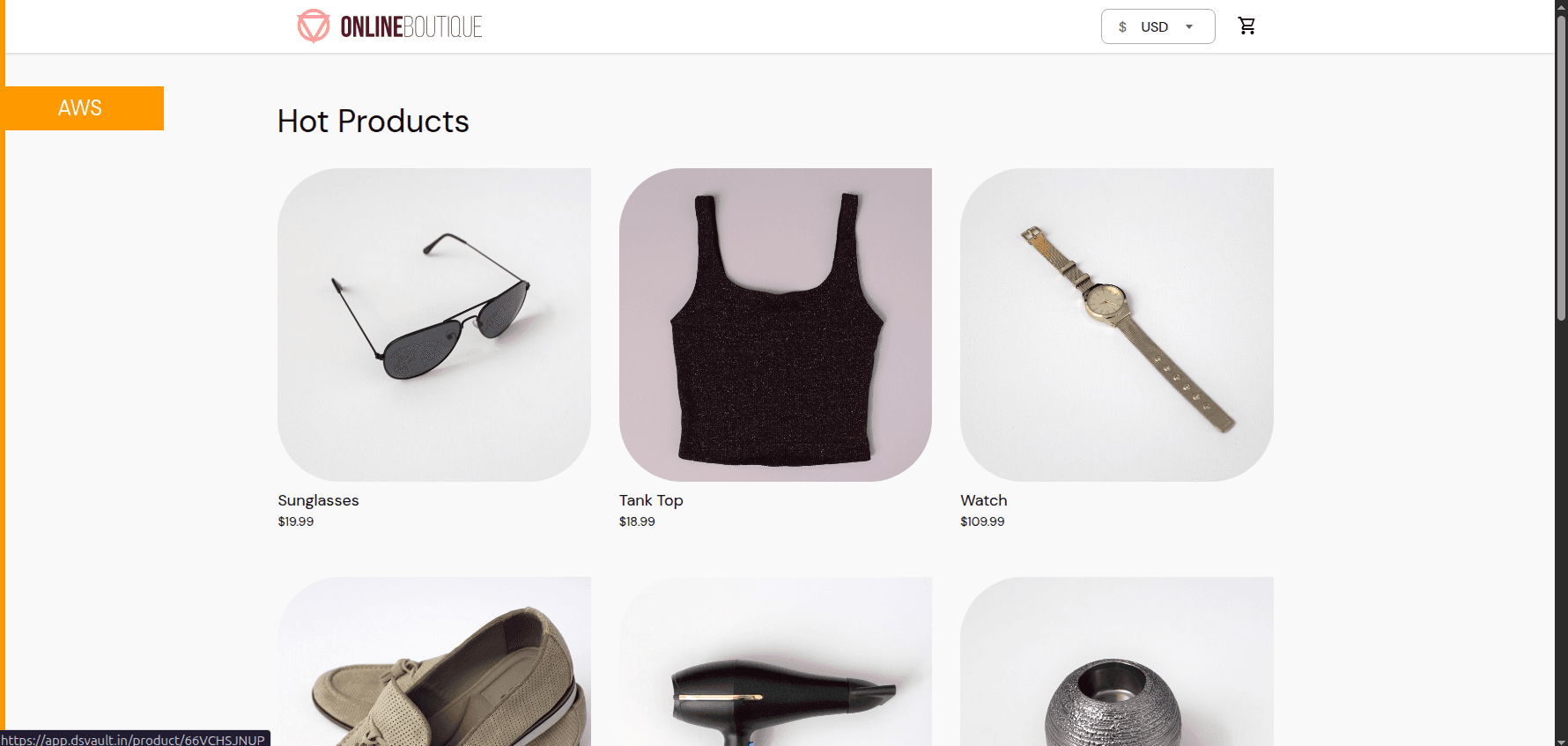 The e-commerce storefront running on the platform