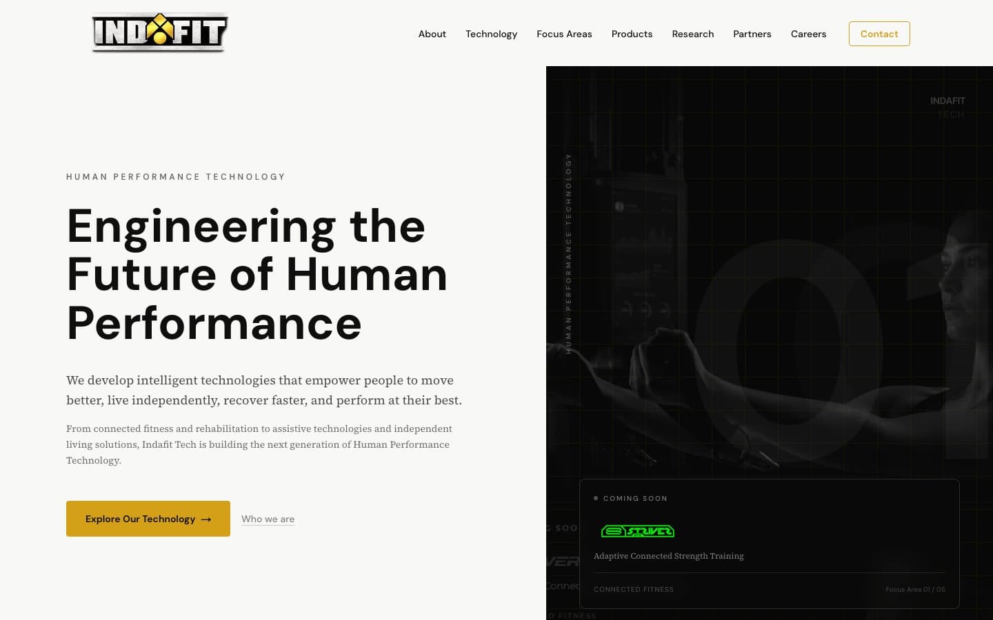 Indafit Tech Website preview
